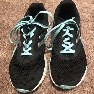 Adidas black running/athletic shoes. Size 6.5